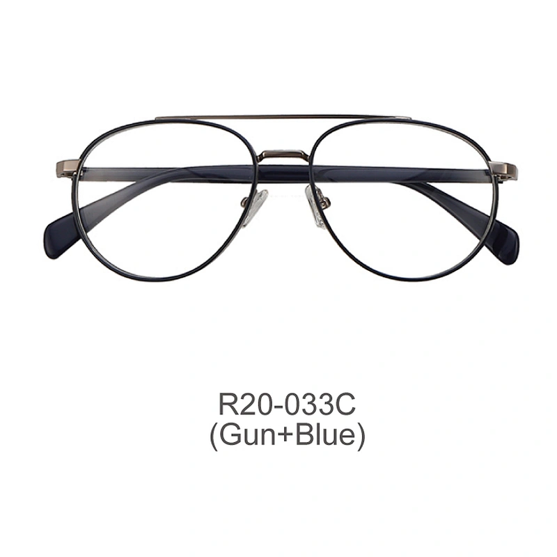 Hot selling classic round metal optical frame double bridge wide rim wire frames eyeglasses frames