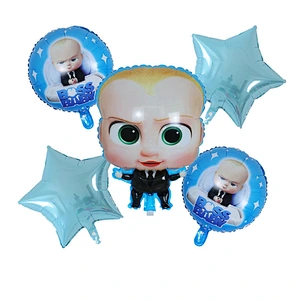 5Pcs Boss Baby Foil Balloons Set For Birthday Party Decorations Globos Kids Toys Baby Shower Balloons