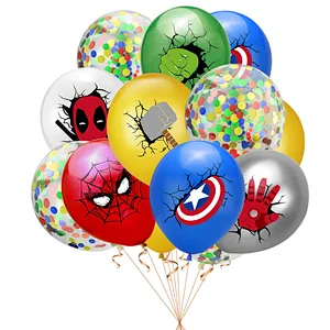 The Avengers Latex Balloons  with Conffeti Latex Balloon Birthday Party Decorations for Girls Women