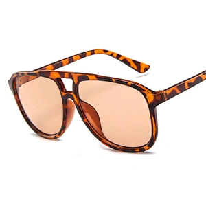 Double bridge blue green lens fashion oversized Plastic men sunglasses