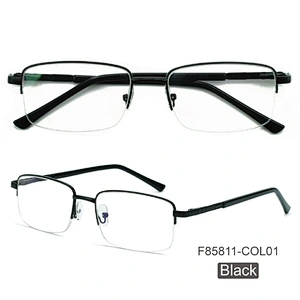 competitive half rim metal optical frame anti blue light blocking glasses manufacture
