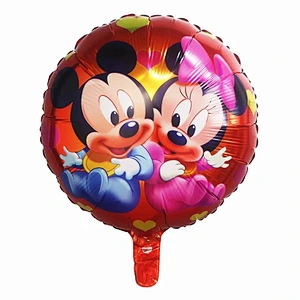 Mickey Minnie cartoon character balloon 18 inch heart   shape foil balloons for children's birthday party decorations