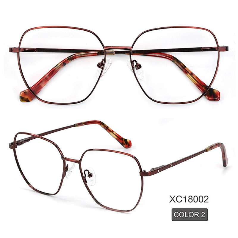 5 color fashionable metal big size optical frame newest design geometry eyewear frame