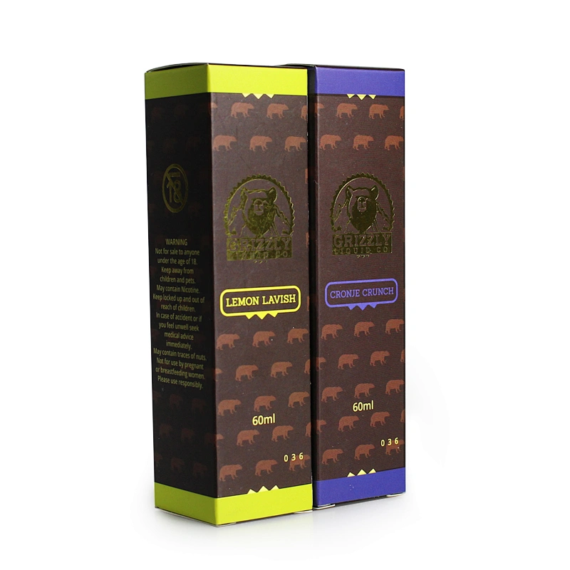 60ml paper box matt lamination with gold foil stamping logo