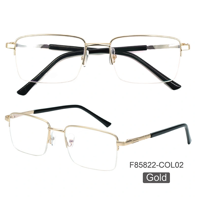 New fashion Custom hot sale square metal blue light blocking spectacle optical frame glasses for men