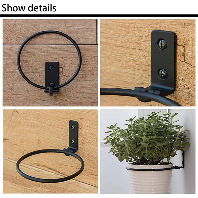 4 / 6 / 8 Inch Flower Pot Wall Mounted Bracket With Ring