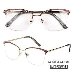 Luxury shining high quality women's metal optical glasses eyewear eyeglasses frames