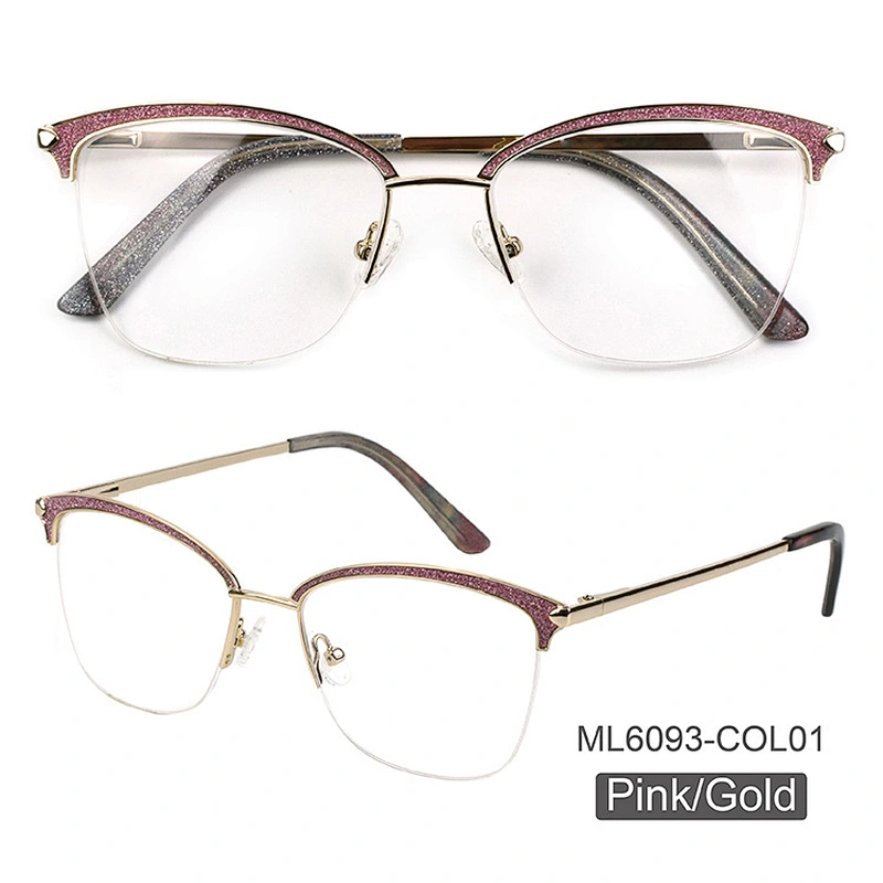 Luxury shining high quality women's metal optical glasses eyewear eyeglasses frames