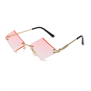 rhombus sunglasses women men rimless vintage gift party unisex fashion rhombus sunglasses UV400