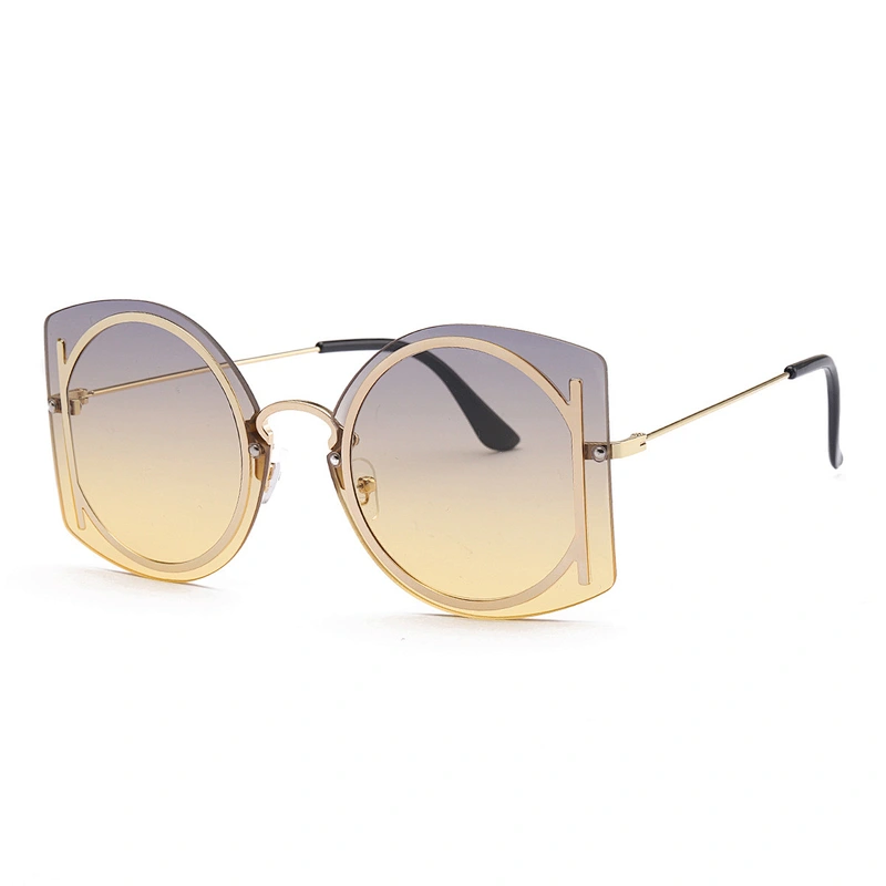 Hot unisex new brand designs sunglass fashion small square sun shades trendy rimless sunglasses women
