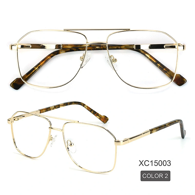 stylish cheap metal eyeglasses double bridge optical frames 2021