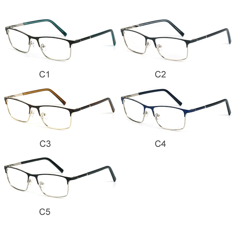 Full rim square classic metal optical frames custom logo eye glasses