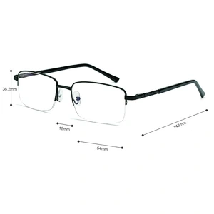 competitive half rim metal optical frame anti blue light blocking glasses manufacture