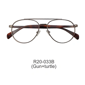Hot selling classic round metal optical frame double bridge wide rim wire frames eyeglasses frames