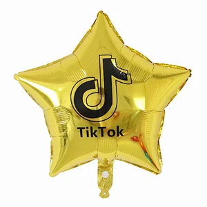 Multiple Color 18 inch Star Shaped Tik Tok Foil Helium Balloons Birthday Party Decorations