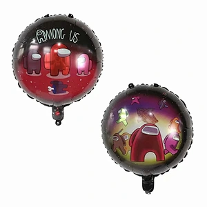 New cartoon 18-inch space among us aluminum foil balloon double printing round kids toy balloon theme party decoration