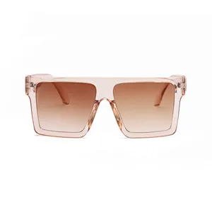 2021 New Arrivals Women Men PC UV 400 Custom Logo Big Shades Sunglasses Mirror Flat Top Sunglasses Sun Glasses