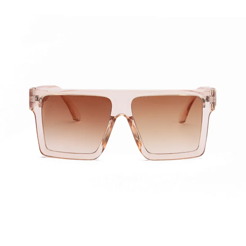 2021 New Arrivals Women Men PC UV 400 Custom Logo Big Shades Sunglasses Mirror Flat Top Sunglasses Sun Glasses