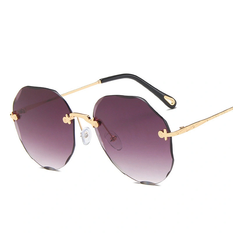 UV400 Oversized Shades Sun glasses Sunglasses Lady Female Women 2021 brand design trendy Rimless sunglasses