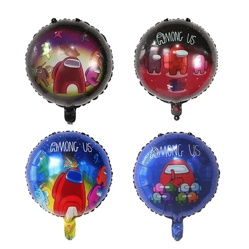 16pcs Among Us Foil Balloons Set Red Blue 30inch Number Globos Video Game Theme Party Happy Birthday Party Decorations Kids Toys