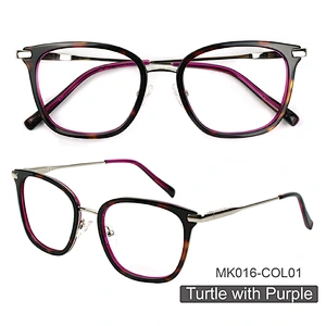 Innovative transparent acetate metal glasses frames square style eyeglassses frames optical blue light blocking glasses