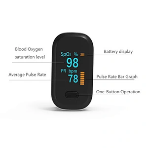 Rechargeable finger clip pulse oximeter Built-in lithium battery OLED screen heart rate monitor