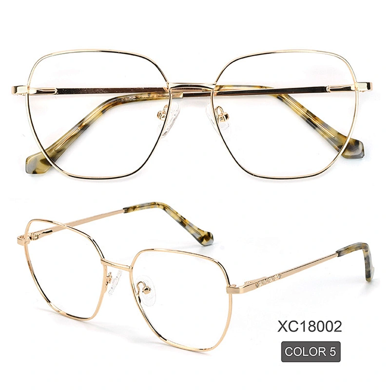 5 color fashionable metal big size optical frame newest design geometry eyewear frame