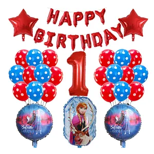 Frozen Party Latex Balloon Set Girl Kids 1 2 3 4 5 6 7 8 9 Birthday Party Decor Baby Shower Number Balloons Globos Supplies