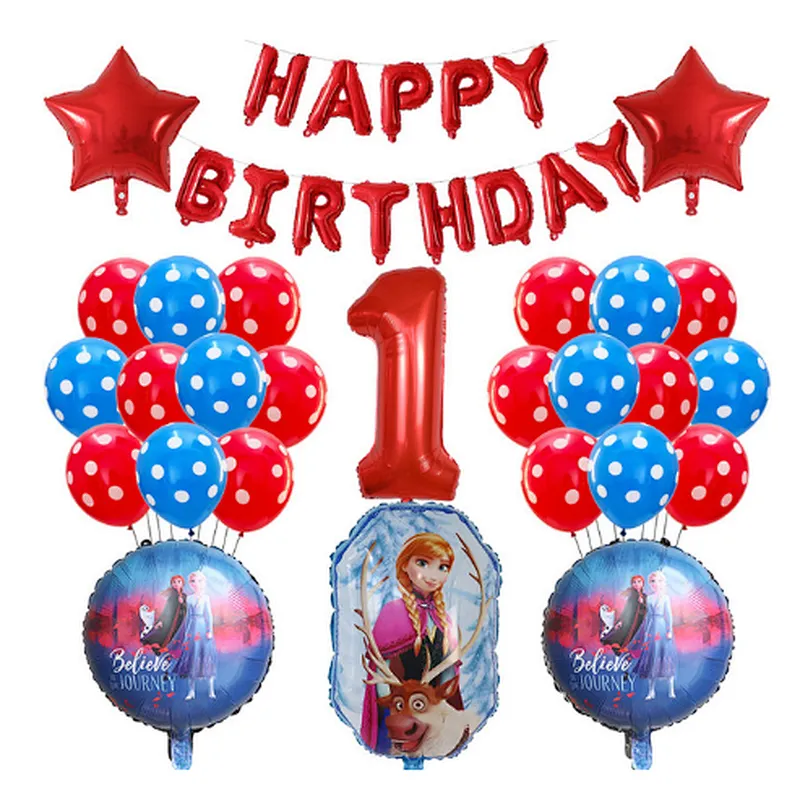 Frozen Party Latex Balloon Set Girl Kids 1 2 3 4 5 6 7 8 9 Birthday Party Decor Baby Shower Number Balloons Globos Supplies