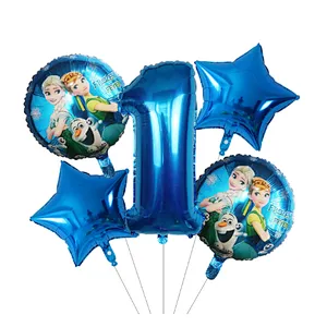 5Pcs Number Balloon Elsa Anna Disney Frozen Princess Helium Balloons Baby Shower Girl Globos Birthday Party Decoration Kids Toys