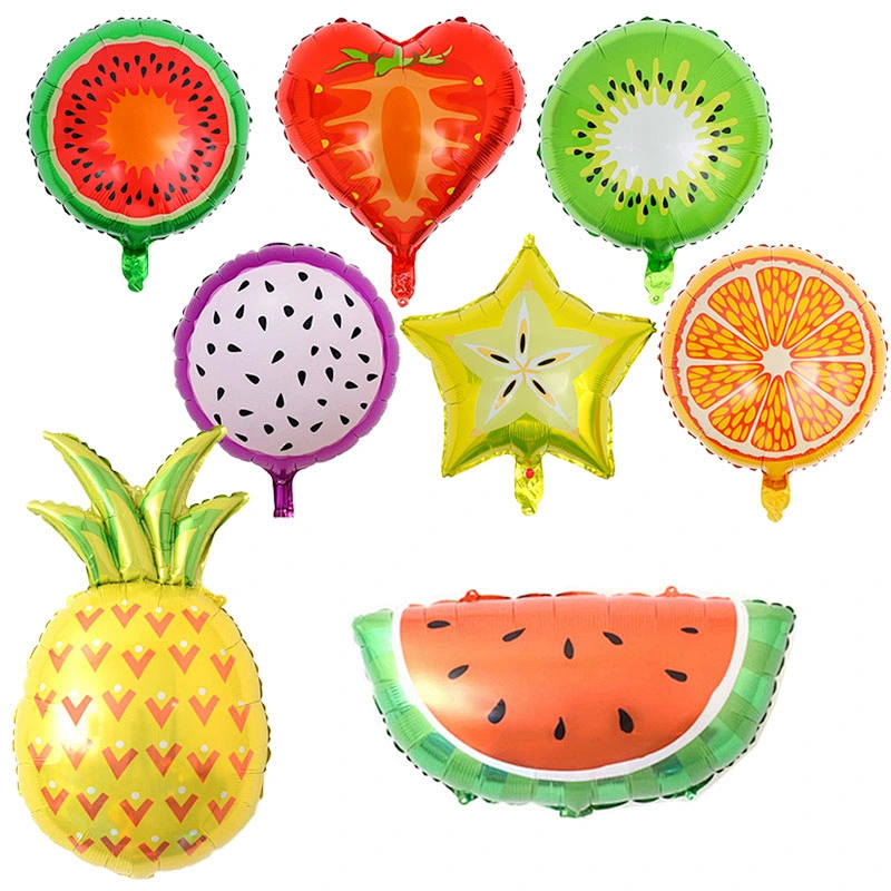 Hot sale fruit theme aluminum foil balloons orange/lemon/bananas/watermelon ect shaped balloon