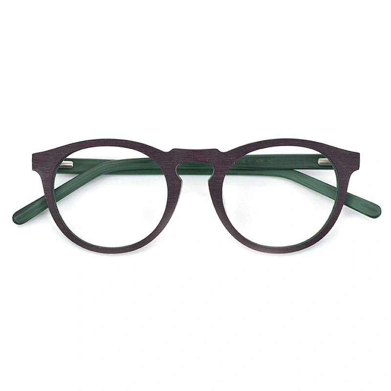 Prescription Eyeglasses Frames For Men and Women Wood Grain Optical Glasses Frame with Clear Lens