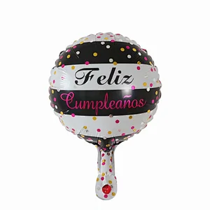 Multi-style 10 inch Spanish Happy Birthday Happy Day Feliz Cumpleanos Feliz Dia Foil Helium Balloons Birthday Party Decorations