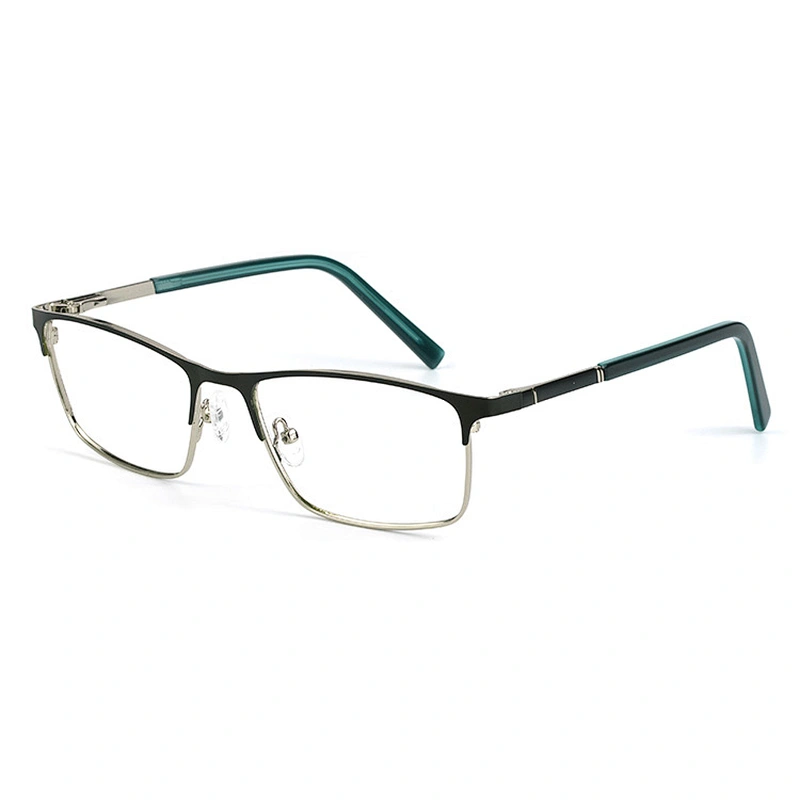 Full rim square classic metal optical frames custom logo eye glasses