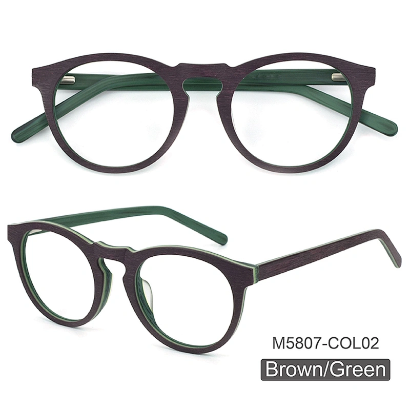 Prescription Eyeglasses Frames For Men and Women Wood Grain Optical Glasses Frame with Clear Lens