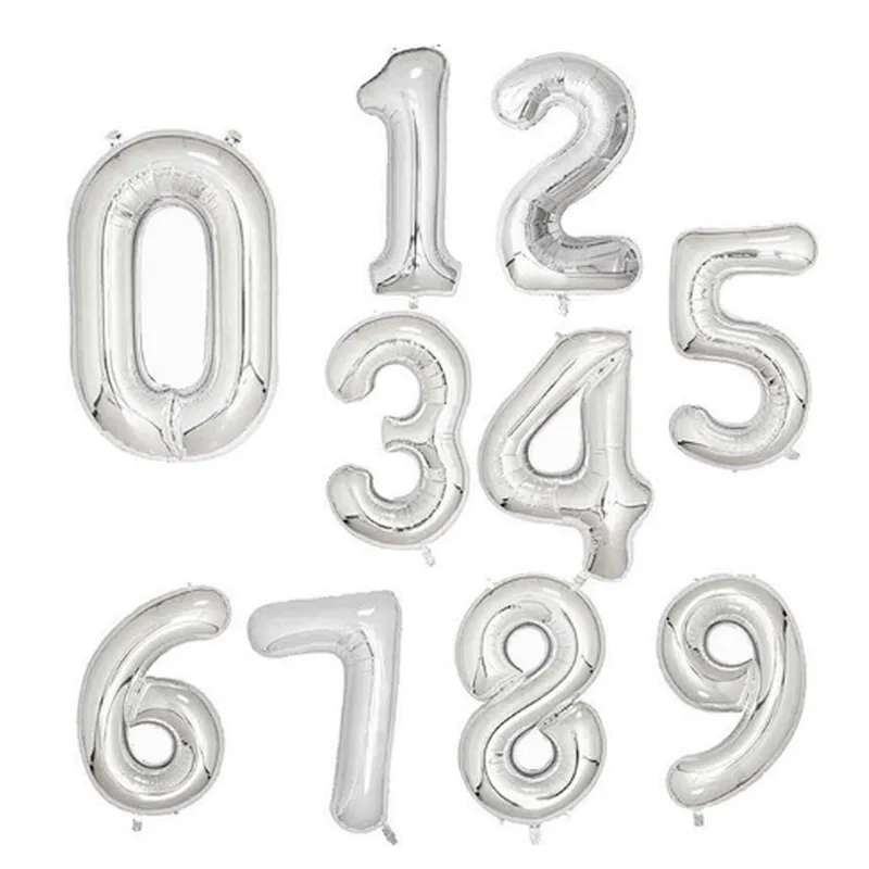 30 Inch Foil Number Balloon From 0 to 9 Digital Balloons For Wedding Birthday Party Decoration Balloons