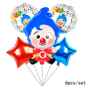 Cheap Cartoon Clown Foil Balloons Children Birthday Party Decorations Kids Lovely Clown Balls Baby Shower Air Globos Toys