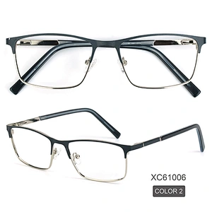 Full rim square classic metal optical frames custom logo eye glasses