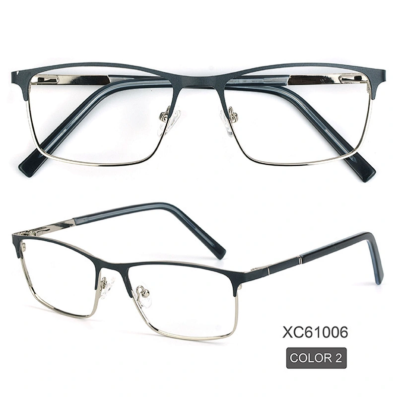 Full rim square classic metal optical frames custom logo eye glasses