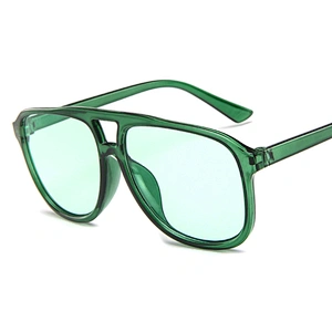 Double bridge blue green lens fashion oversized Plastic men sunglasses