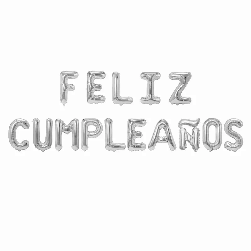 Wholesale Birthday Party Decoration Balloon Spanish Feliz Cumpleanos Letter Balloon Set