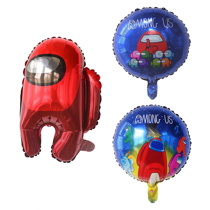 New cartoon 18-inch space among us aluminum foil balloon double printing round kids toy balloon theme party decoration