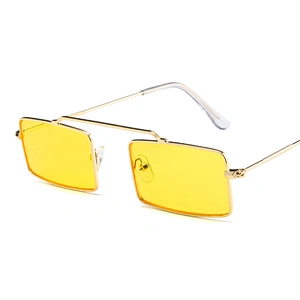 Wholesale Vintage Designer Small Fashion Rectangle Metal Square Trendy Women Shades Sun Glasses Sunglasses 2020 2021