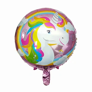 Hot Sale Birthday Party Decoration Balloon 18 Inch Round Shape Unicorn Foil Balloon