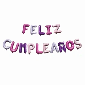 Wholesale Birthday Party Decoration Balloon Spanish Feliz Cumpleanos Letter Balloon Set
