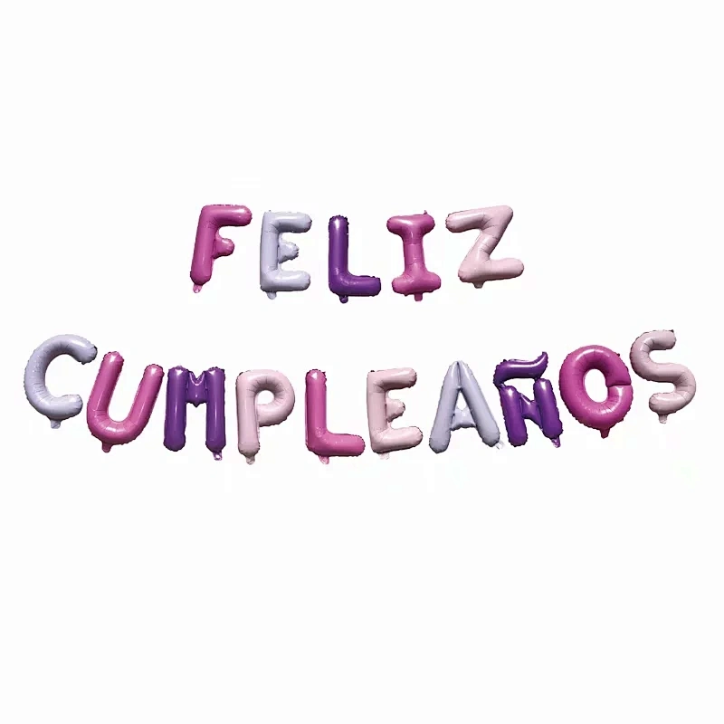 Wholesale Birthday Party Decoration Balloon Spanish Feliz Cumpleanos Letter Balloon Set