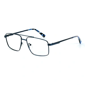 Black Retro metal optical frames double bridge men eyeglasses
