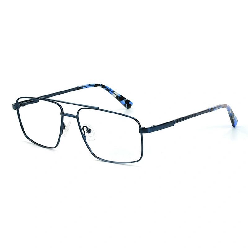 Black Retro metal optical frames double bridge men eyeglasses