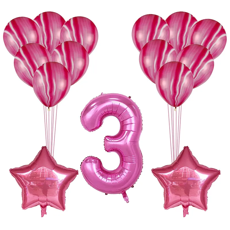 Amazon Hot Sale Children Birthday Party Decoration Balloon 12 Inch Latex Balloon and 18 inch Star Balloon Set