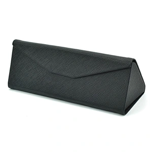 High quality Black Lay Flat Triangle Eyeglass Case Folding Glasses Case